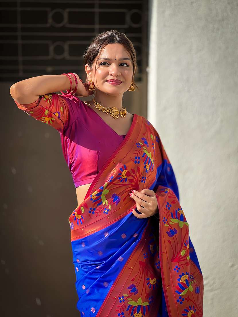 women self design paithani saree with blouse - 22298906 -  Standard Image - 4