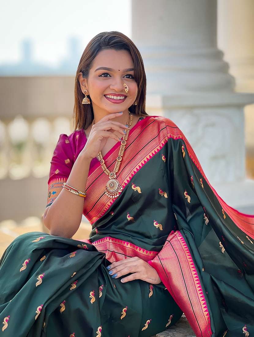 women self design paithani saree with blouse - 22298907 -  Standard Image - 4