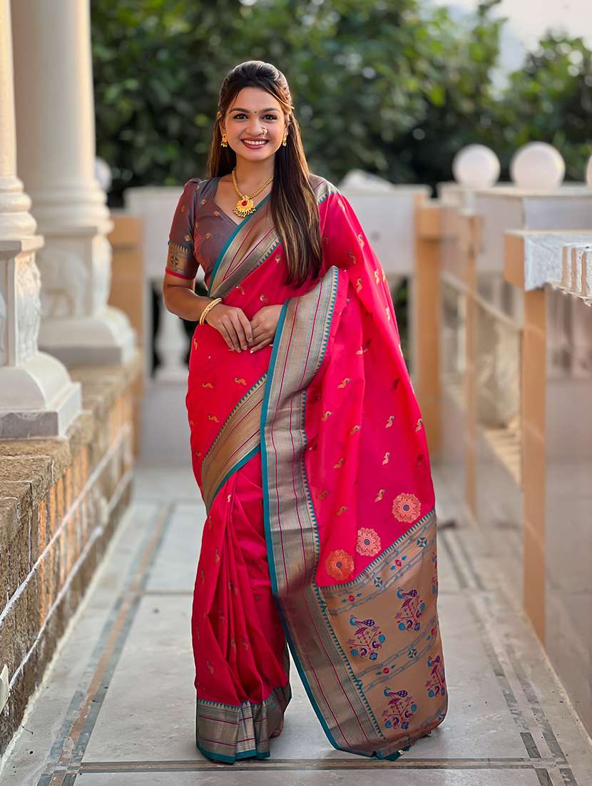women self design paithani saree with blouse - 22298911 -  Standard Image - 1