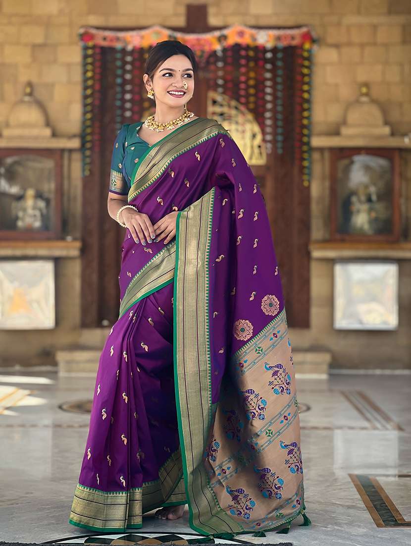 women self design paithani saree with blouse