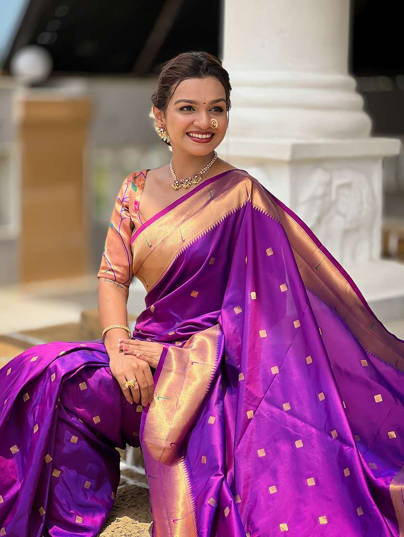women self design paithani saree with blouse - 22298917 -  Standard Image - 4