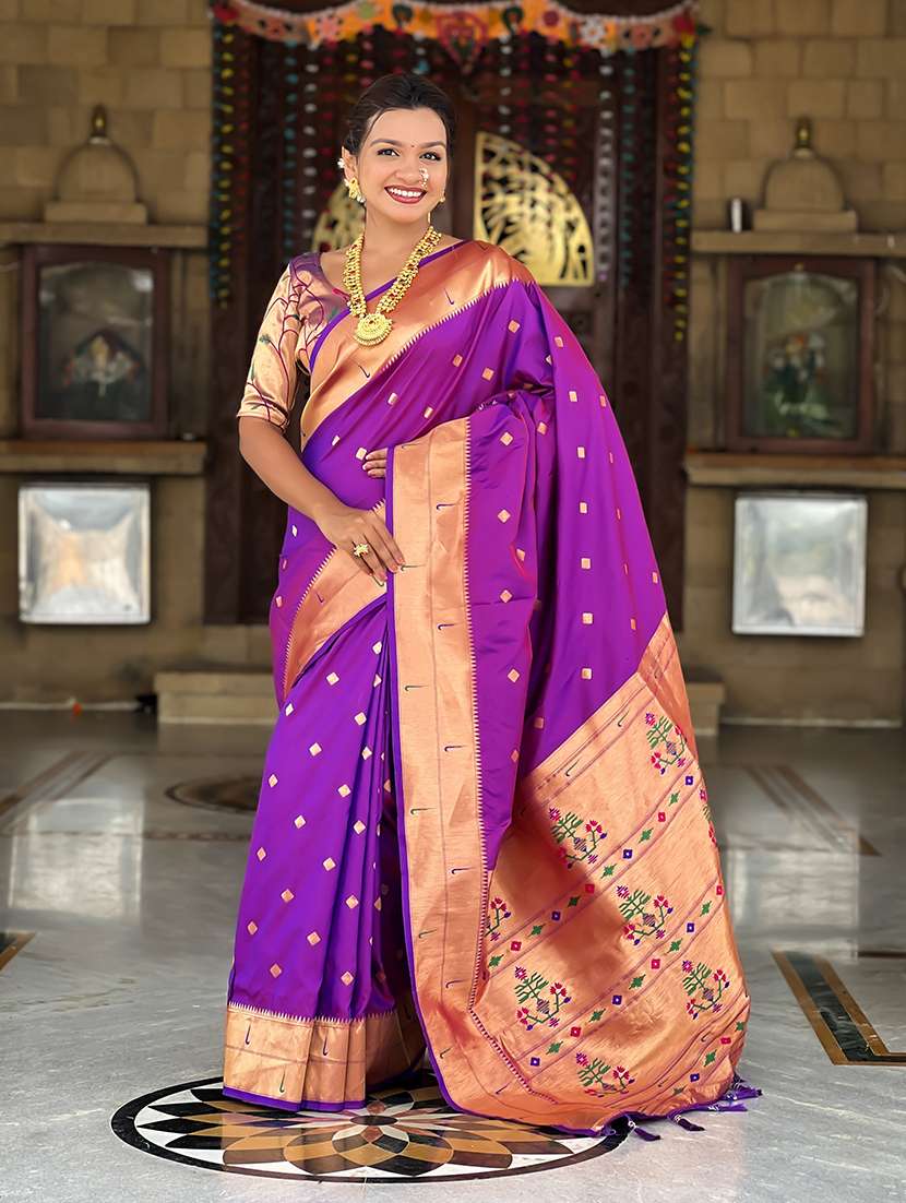 women self design paithani saree with blouse