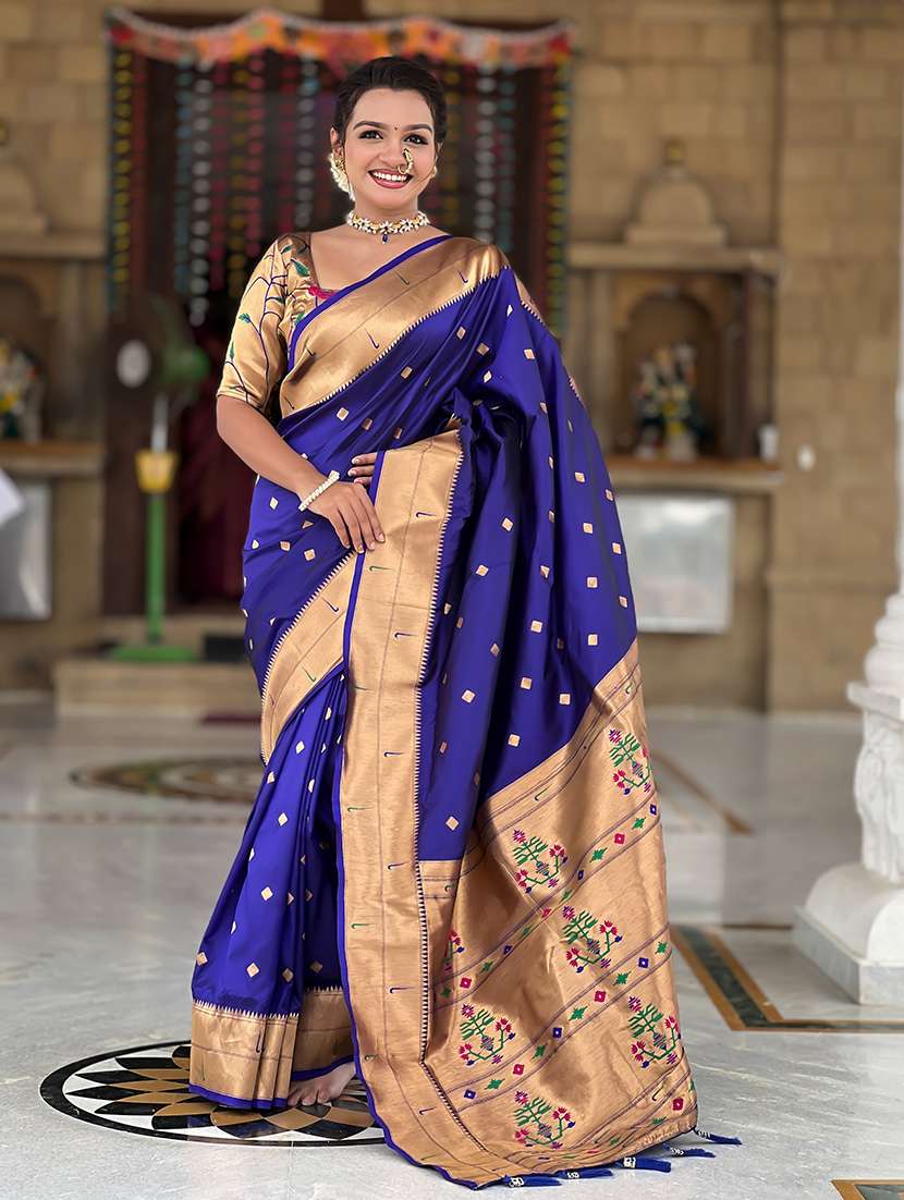 women self design paithani saree with blouse