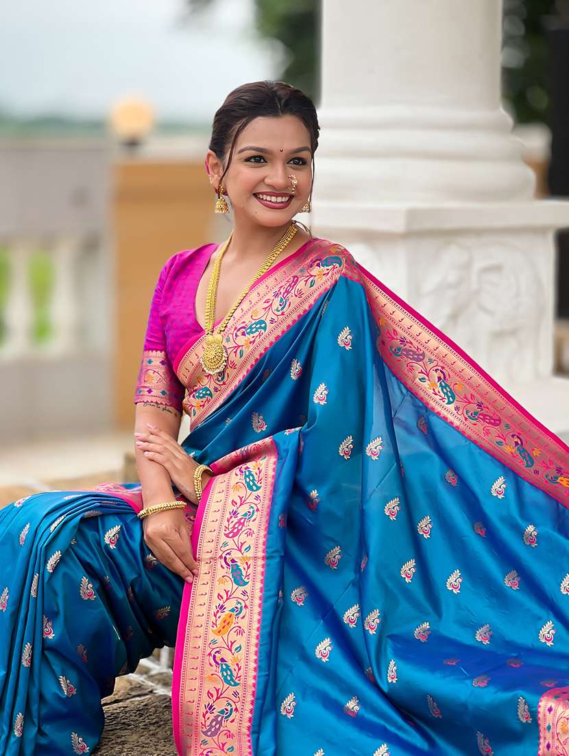 women self design paithani saree with blouse - 22298930 -  Standard Image - 4