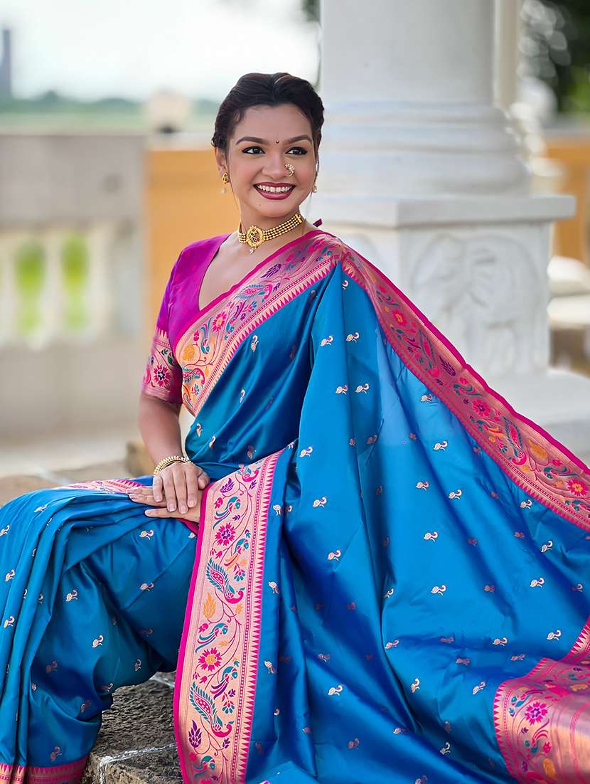 women self design paithani saree with blouse - 22298932 -  Standard Image - 4