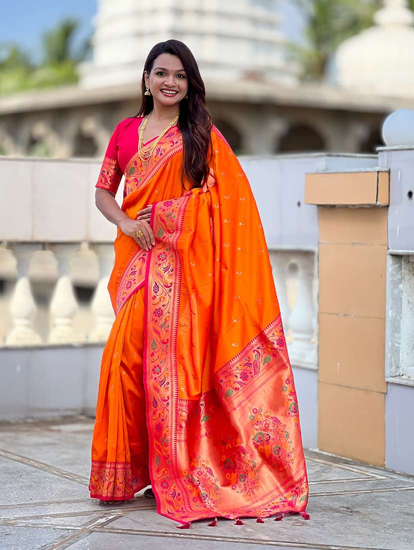 women self design paithani saree with blouse