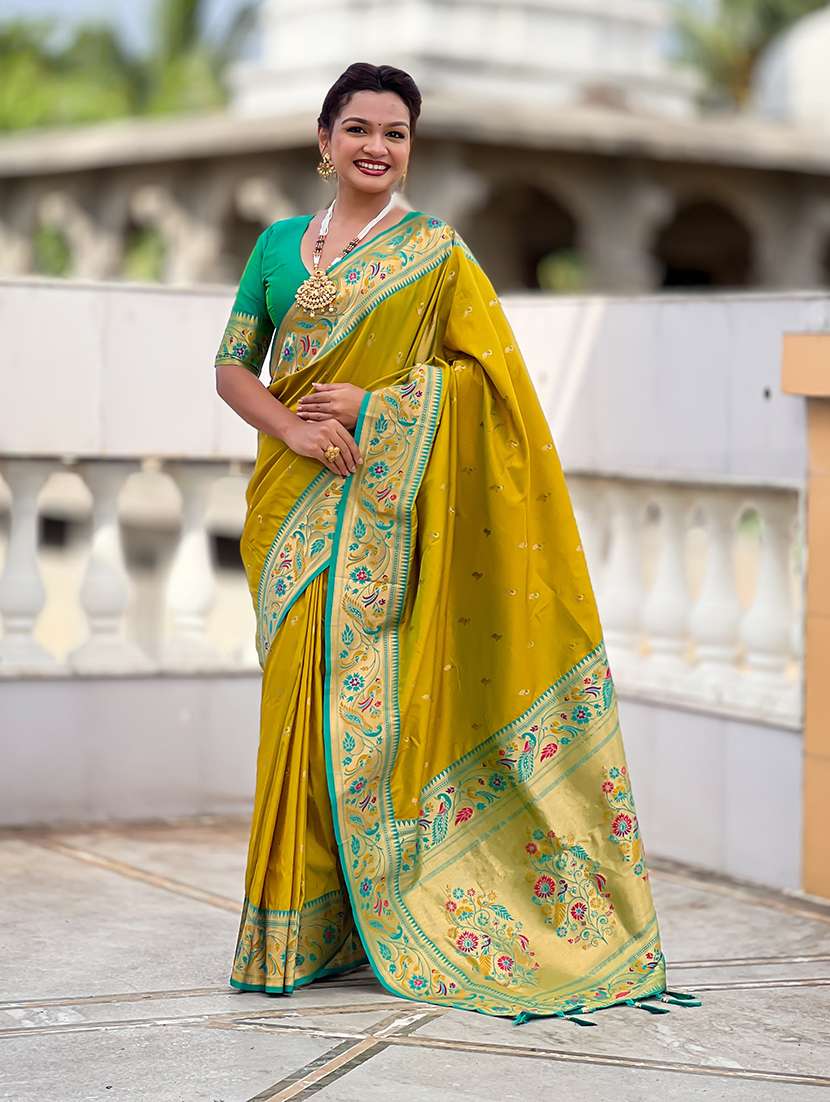 women self design paithani saree with blouse