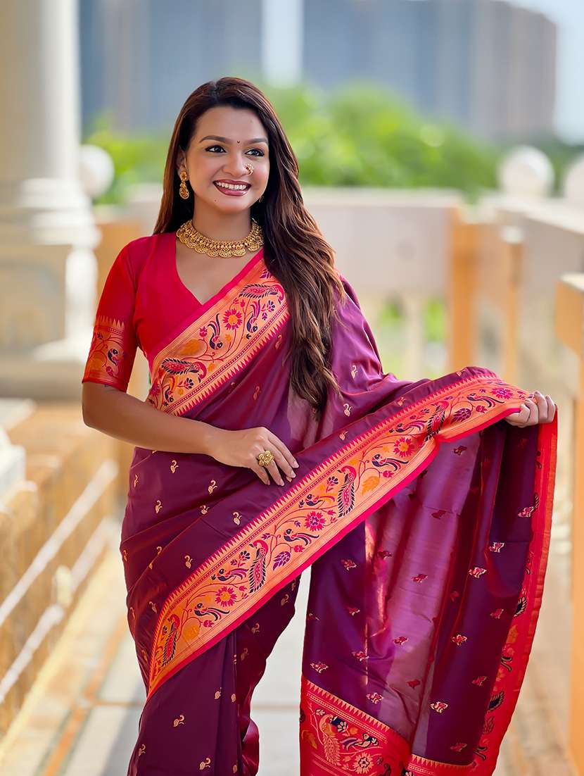 women self design paithani saree with blouse - 22298939 -  Standard Image - 1