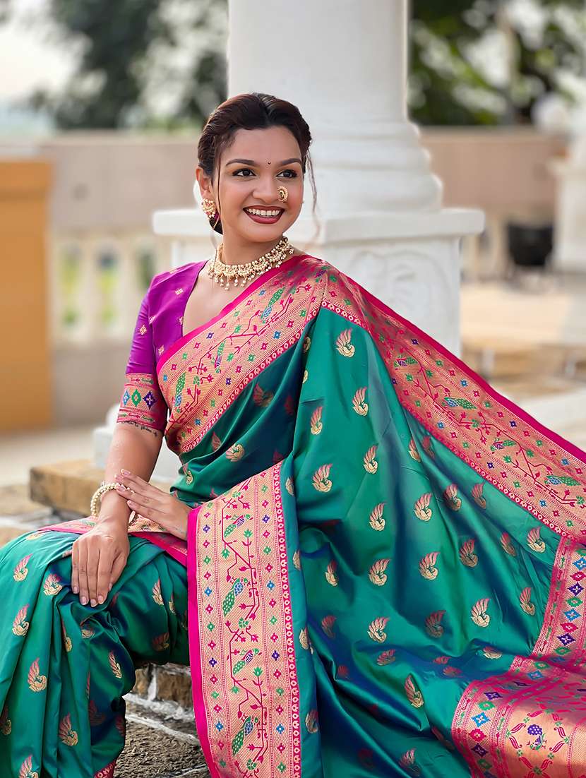 women self design paithani saree with blouse - 22298946 -  Standard Image - 4