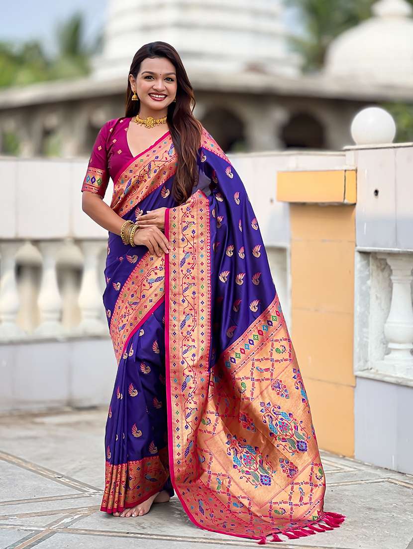 women self design paithani saree with blouse