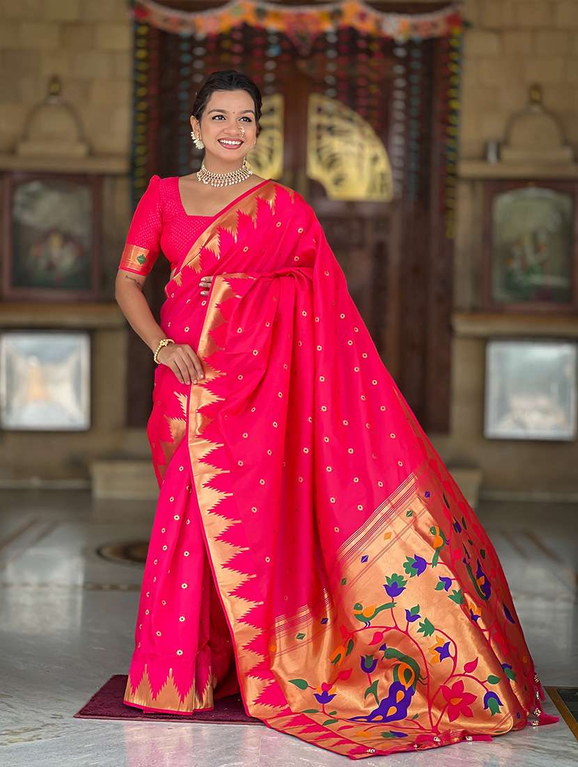women self design paithani saree with blouse
