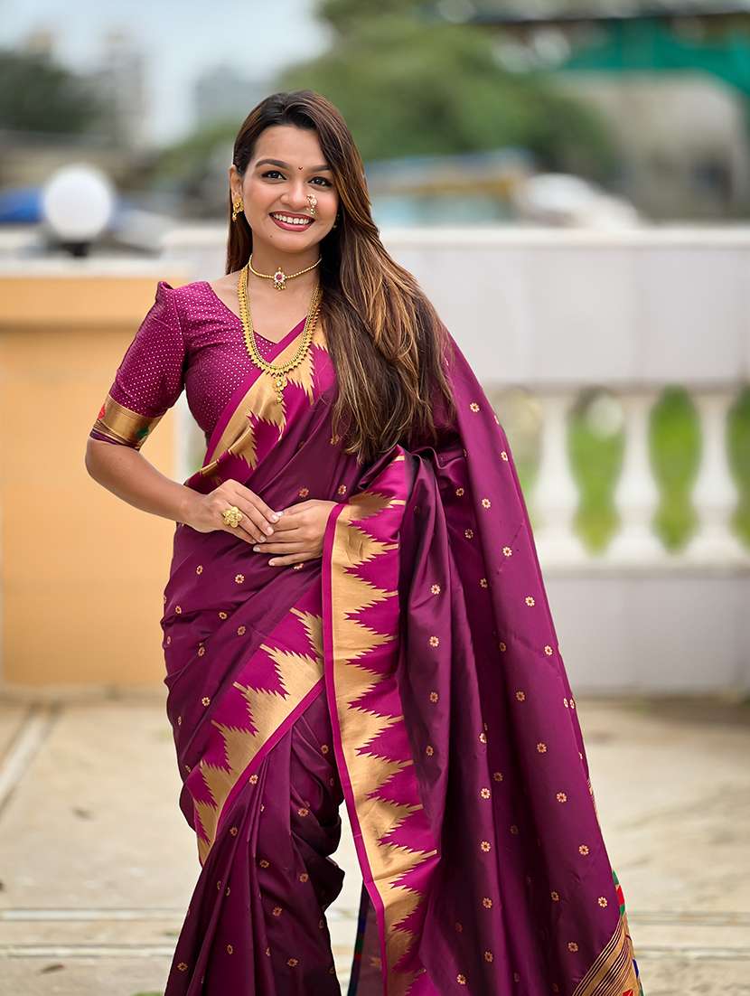 women self design paithani saree with blouse - 22298961 -  Standard Image - 1