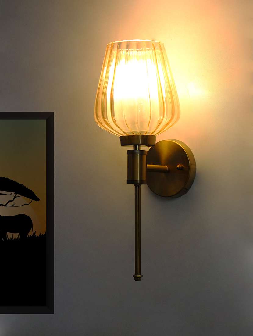 brass wall sconce wall light fixture with glass shade