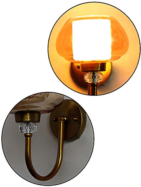 amber rounded bowl glass wall sconce - 22299042 -  Standard Image - 4