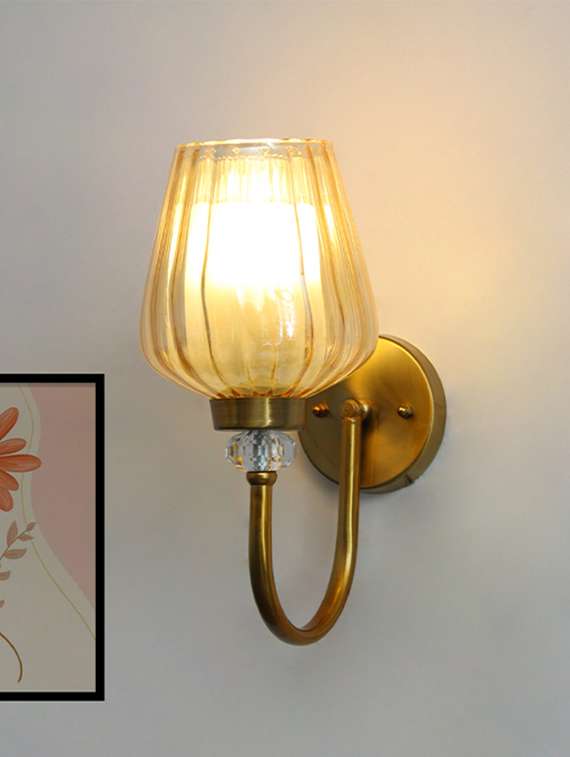 fluted gold tulip glass wall sconce - 22299049 -  Standard Image - 1