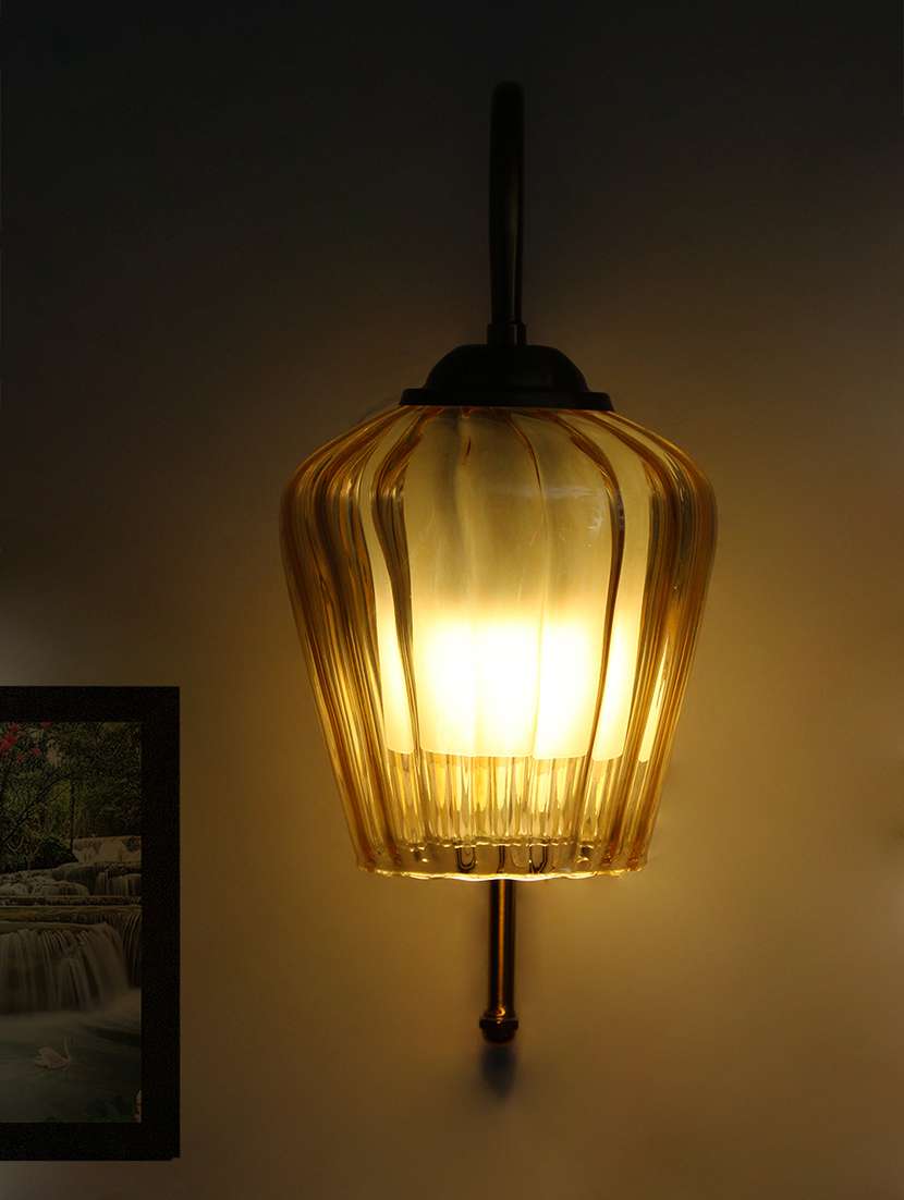 antique bend gold tulip shape wall light - 22299114 -  Standard Image - 1