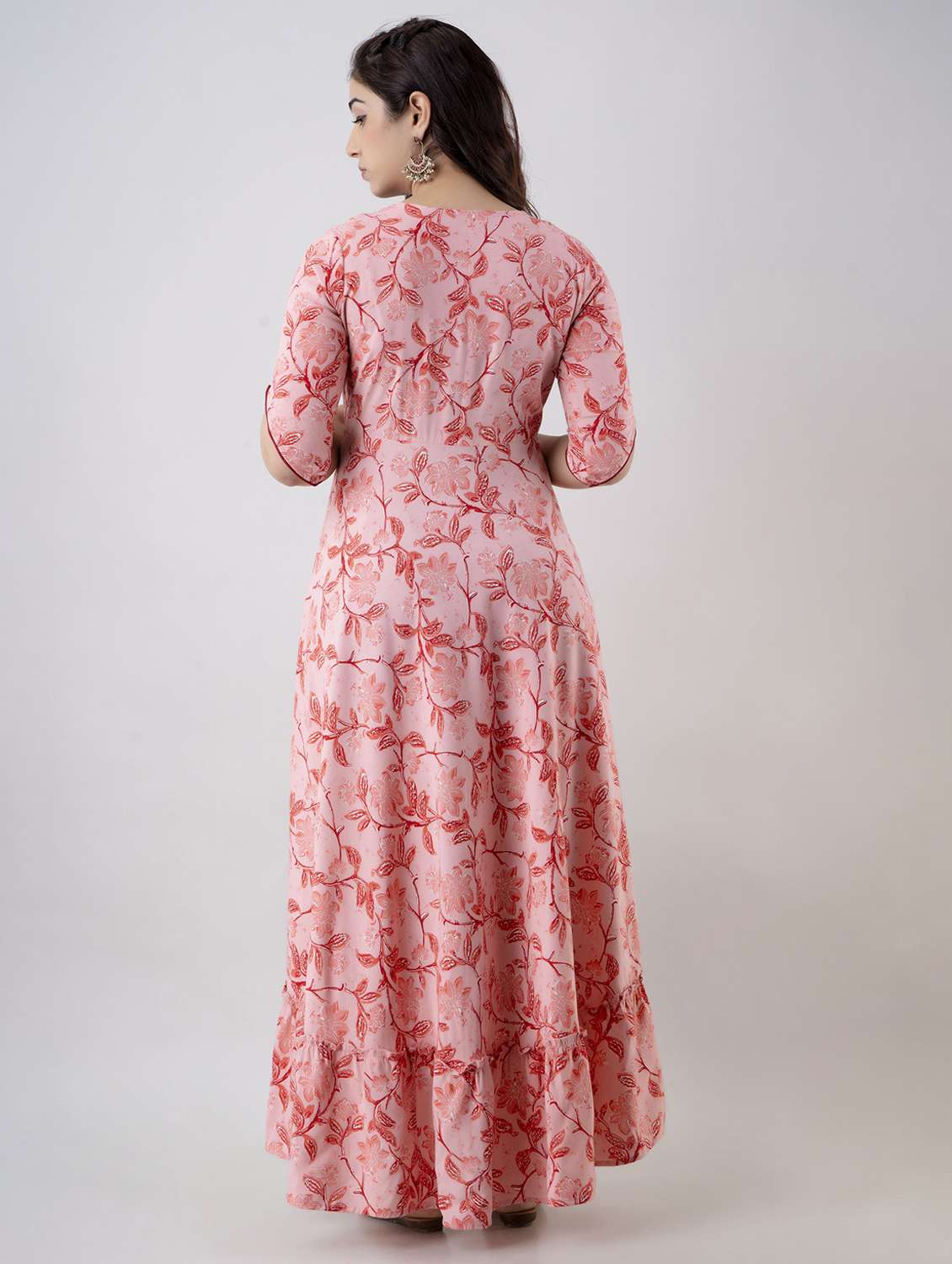 women floral short sleeve ethnic dress - 22299142 -  Standard Image - 4