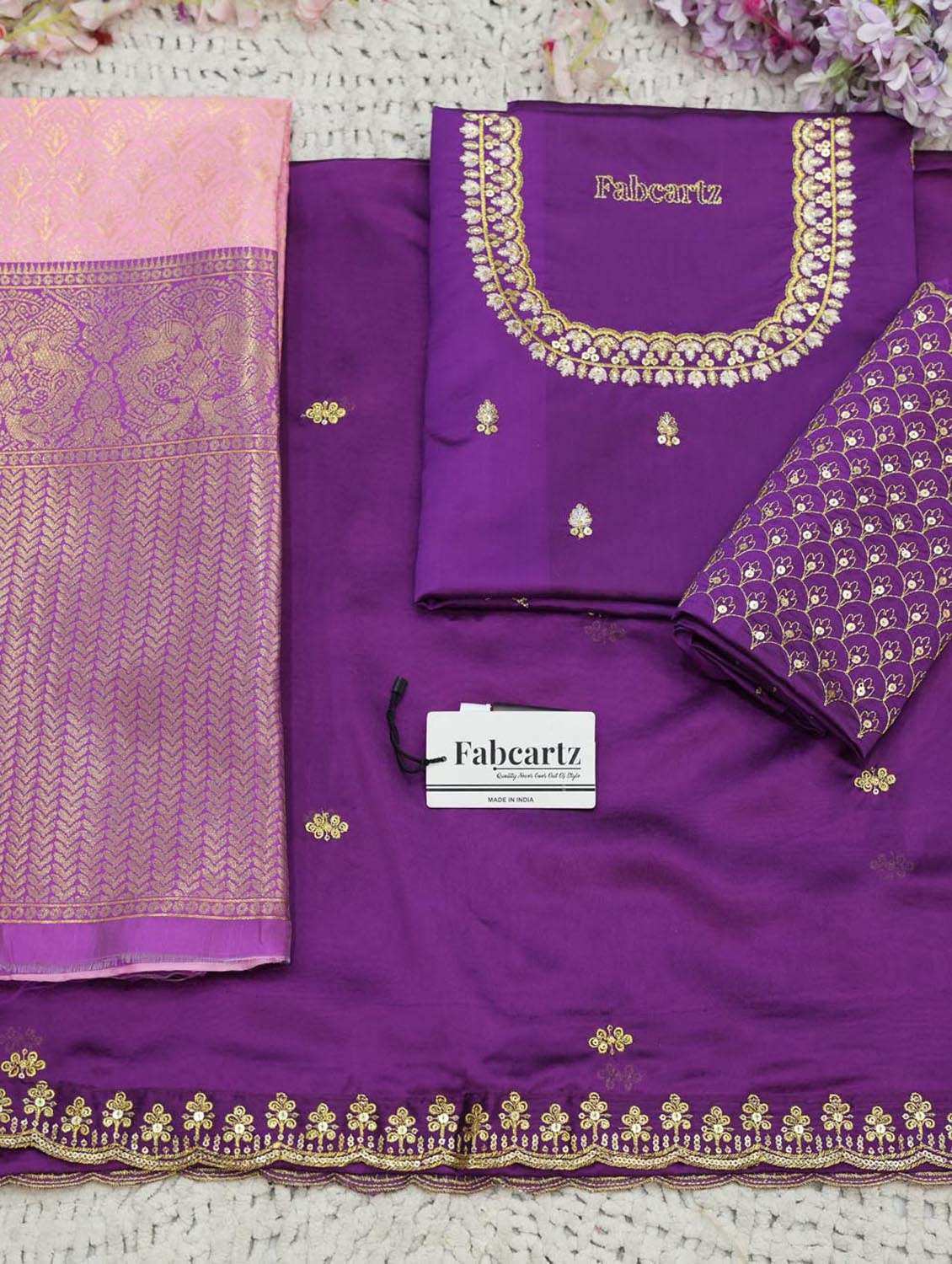 pink silk flared lehenga - 22299176 -  Standard Image - 4