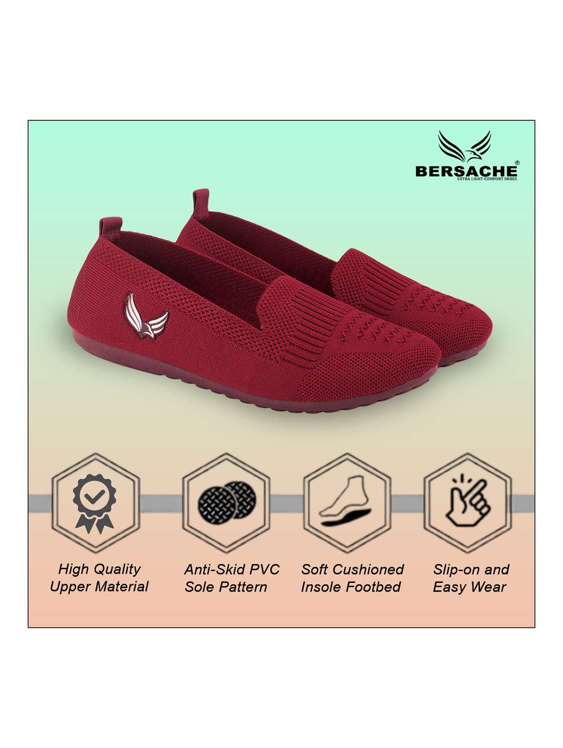 women red solid slip on loafer - 22299201 -  Standard Image - 4