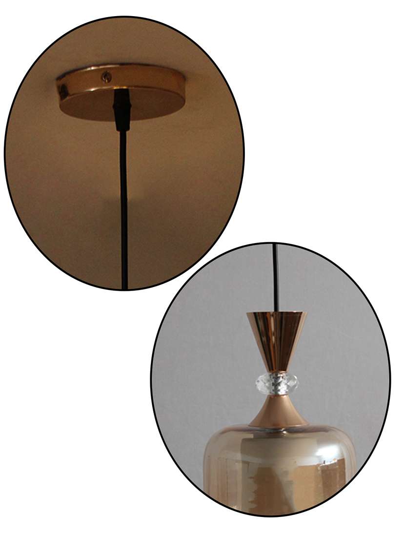 soft amber glass hanging lamp gold finish - 22299202 -  Standard Image - 4