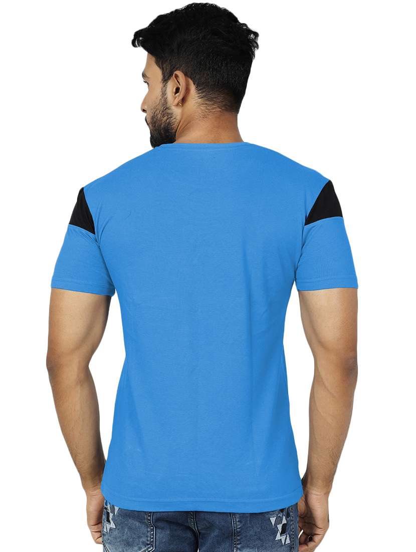 Men Color Block Short Sleeve Slim Fit T-shirt - 22299231 -  Standard Image - 1