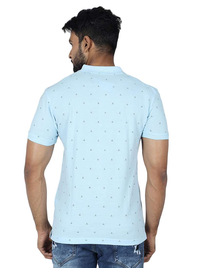 men printed short sleeve slim fit polo t-shirt - 22299269 -  Standard Image - 1