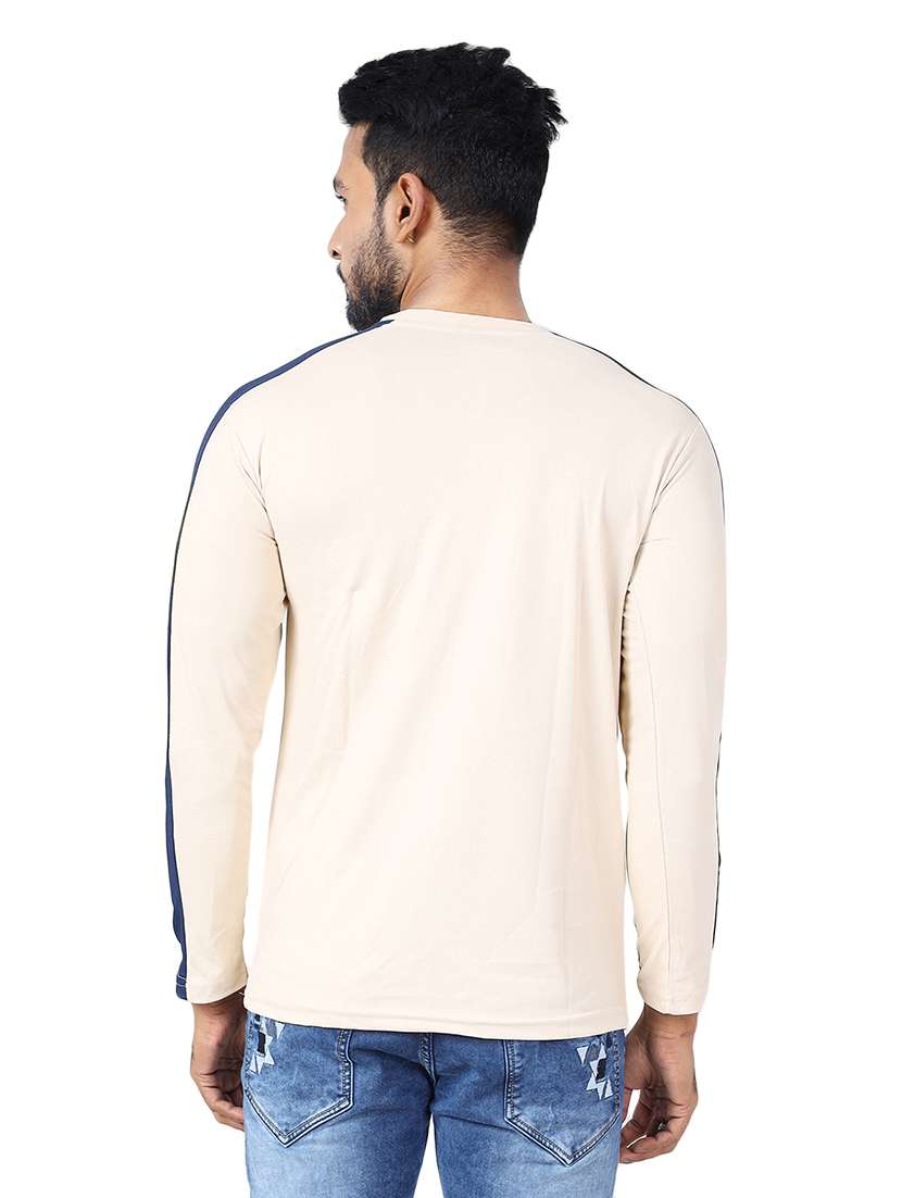 men color block long sleeve slim fit t-shirt - 22299328 -  Standard Image - 1