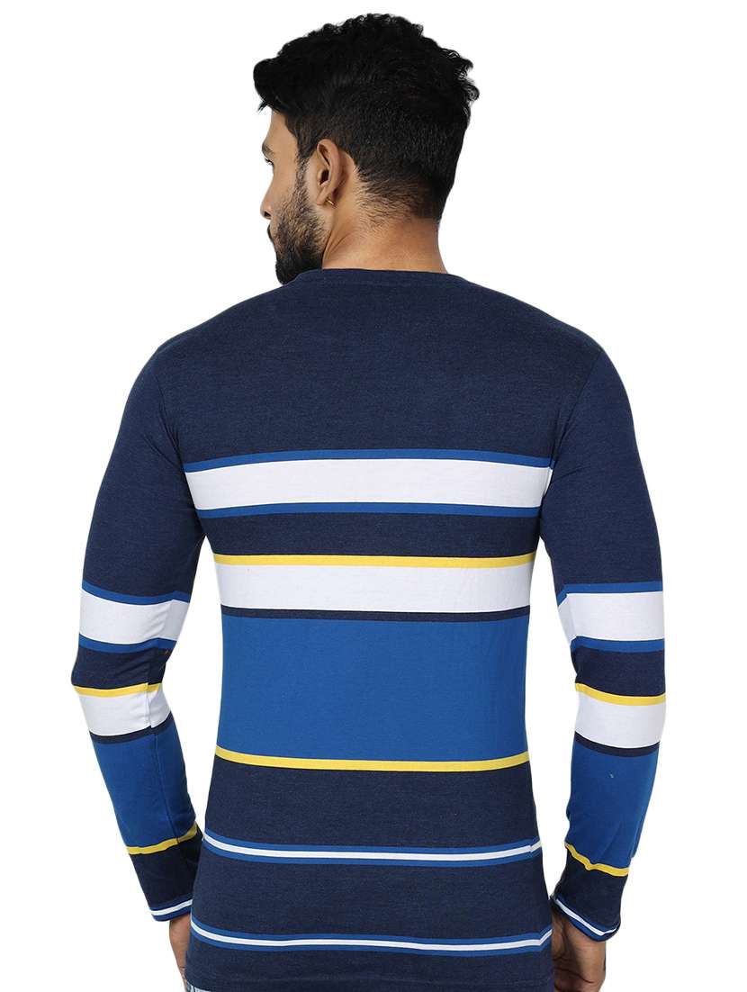 Men Striped Long Sleeve Slim Fit T-shirt - 22299350 -  Standard Image - 1
