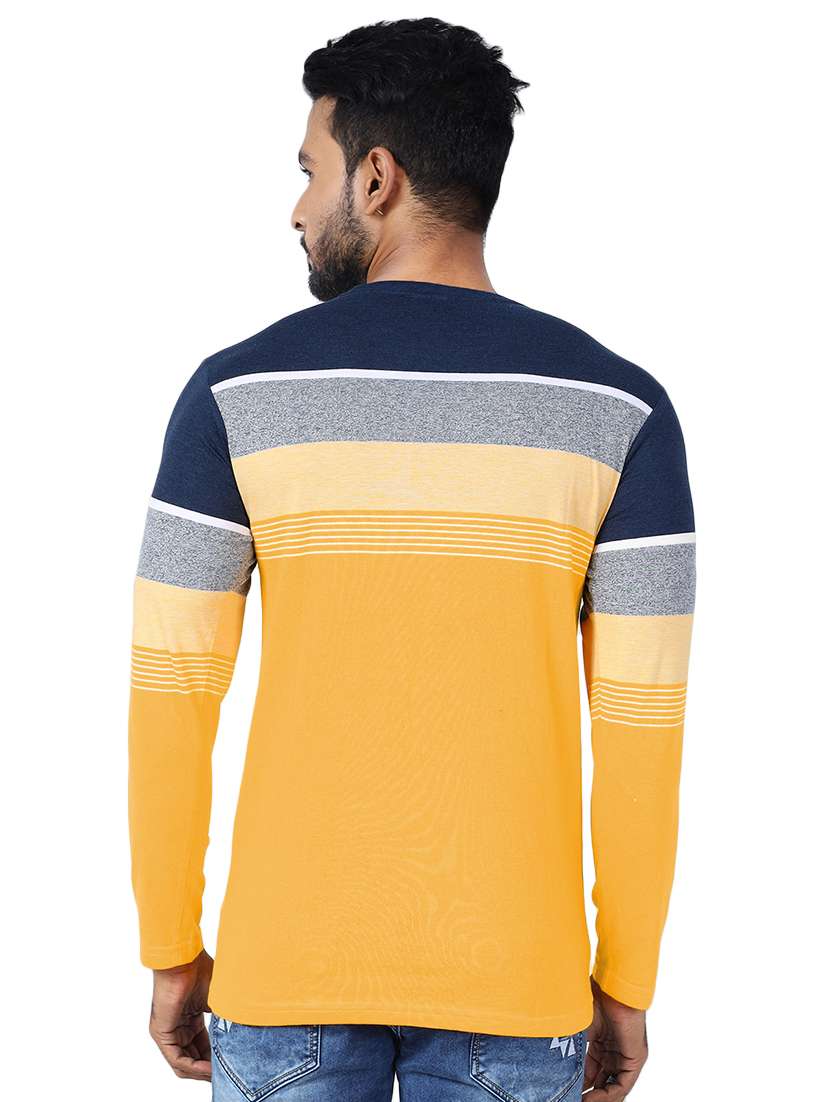 men color block long sleeve slim fit t-shirt - 22299351 -  Standard Image - 1
