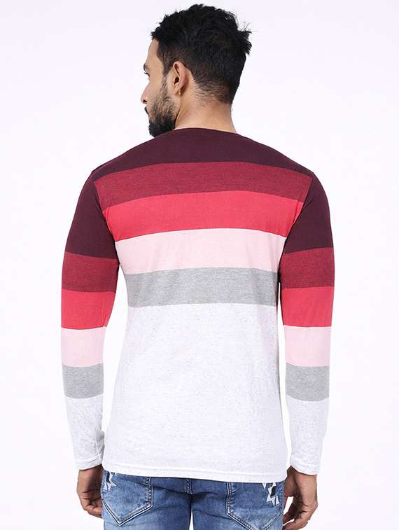 men striped long sleeve slim fit t-shirt - 22299352 -  Standard Image - 1