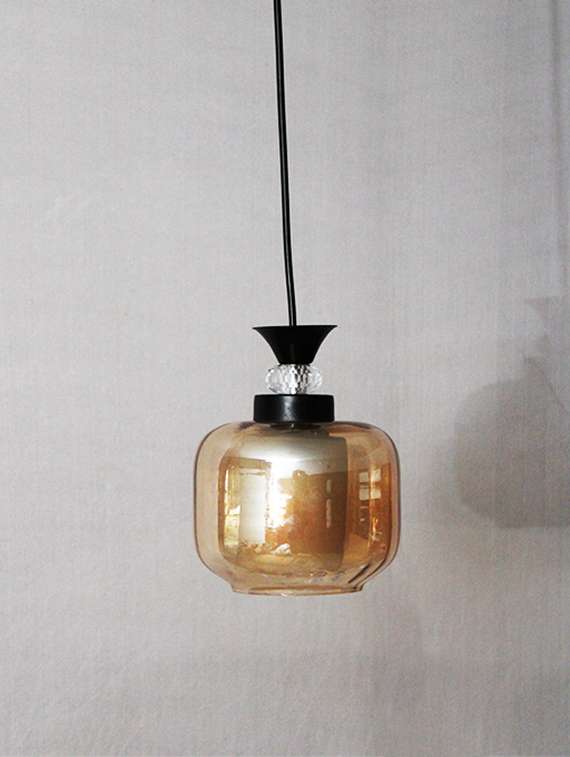 modern amber glass pendant light black finish - 22299397 -  Standard Image - 4