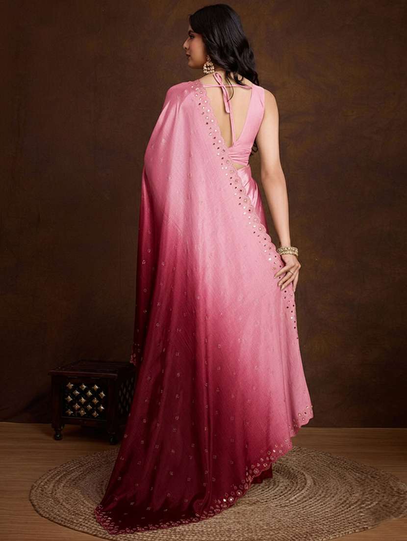 women ombre embellished saree with blouse - 22299398 -  Standard Image - 1