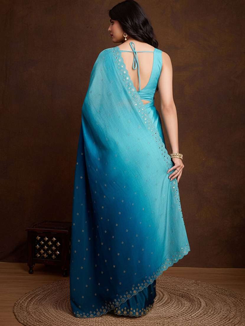 women ombre embellished saree with blouse - 22299399 -  Standard Image - 1