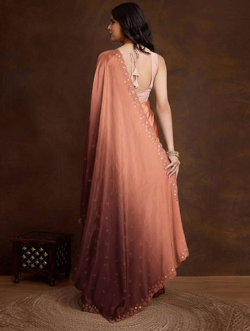 women ombre embellished saree with blouse - 22299401 -  Standard Image - 1