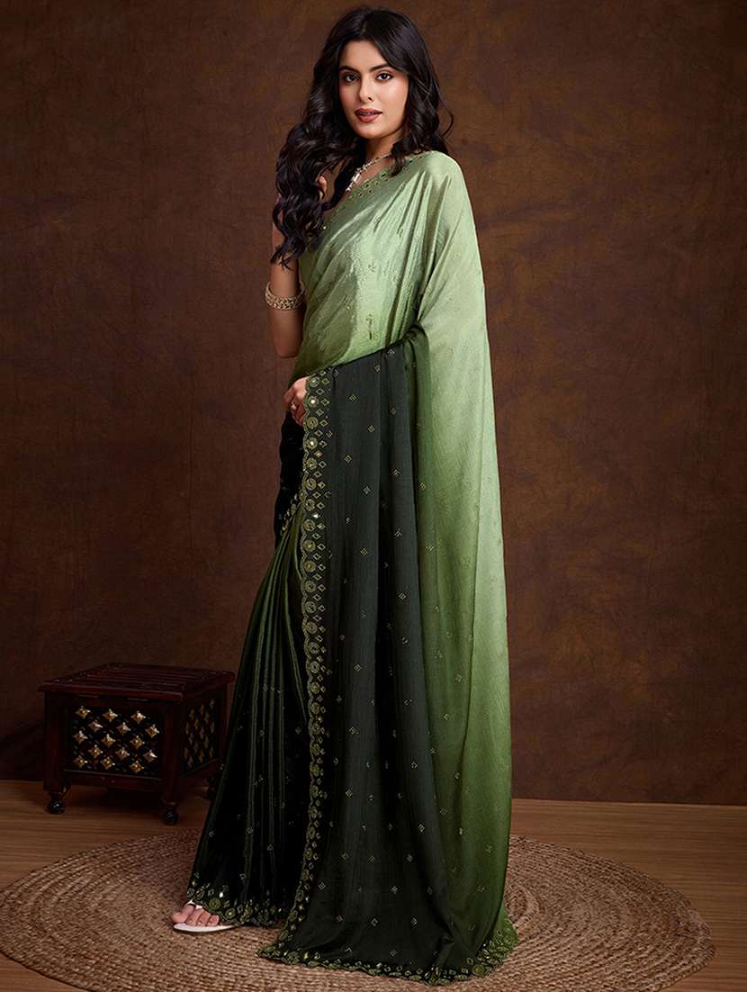 women ombre embellished saree with blouse - 22299402 -  Standard Image - 1