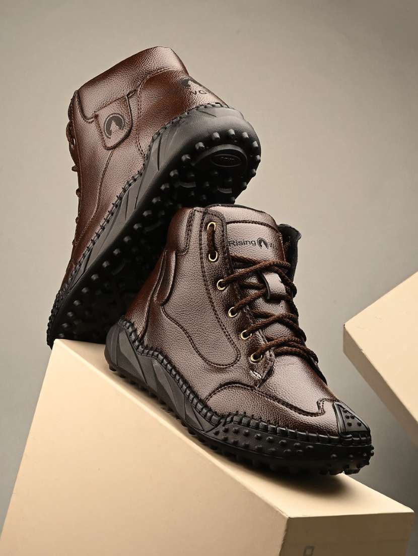 men brown lace up boot - 22299456 -  Standard Image - 1