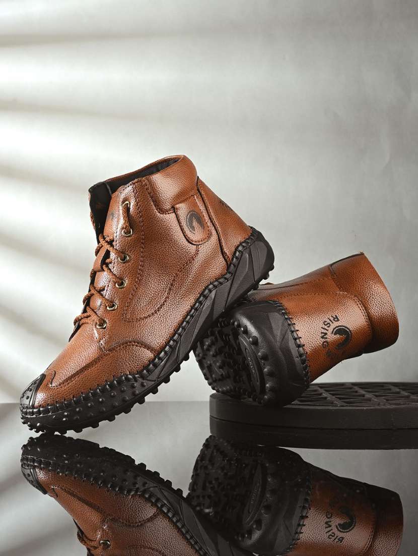men tan lace up boot - 22299457 -  Standard Image - 1