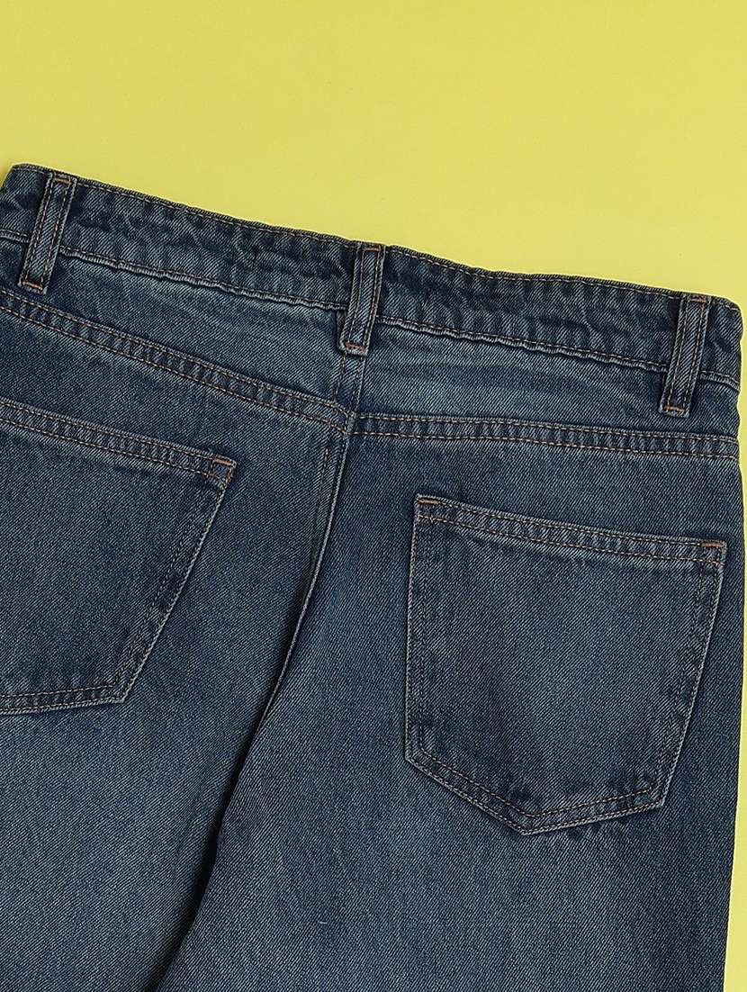 girls washed mid rise straight jeans - 22299522 -  Standard Image - 4