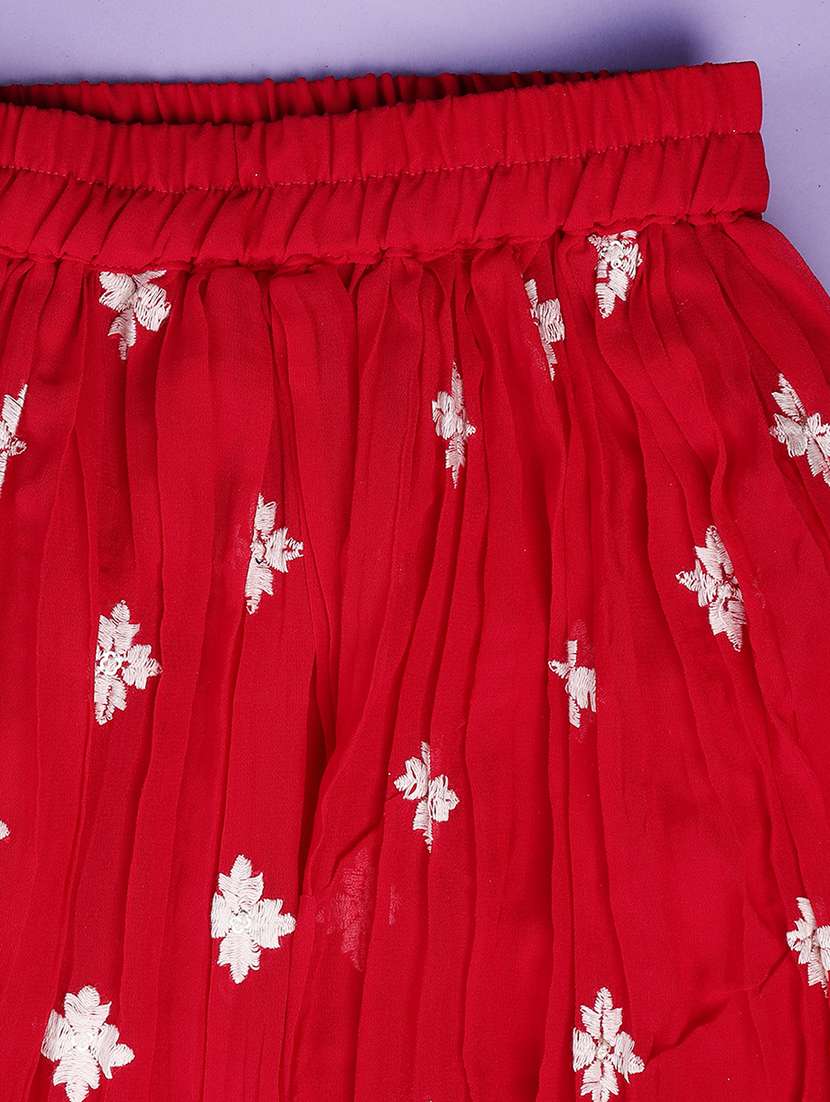 Girls Embroidered Sleeveless Kurta Skirt Set - 22299527 -  Standard Image - 4