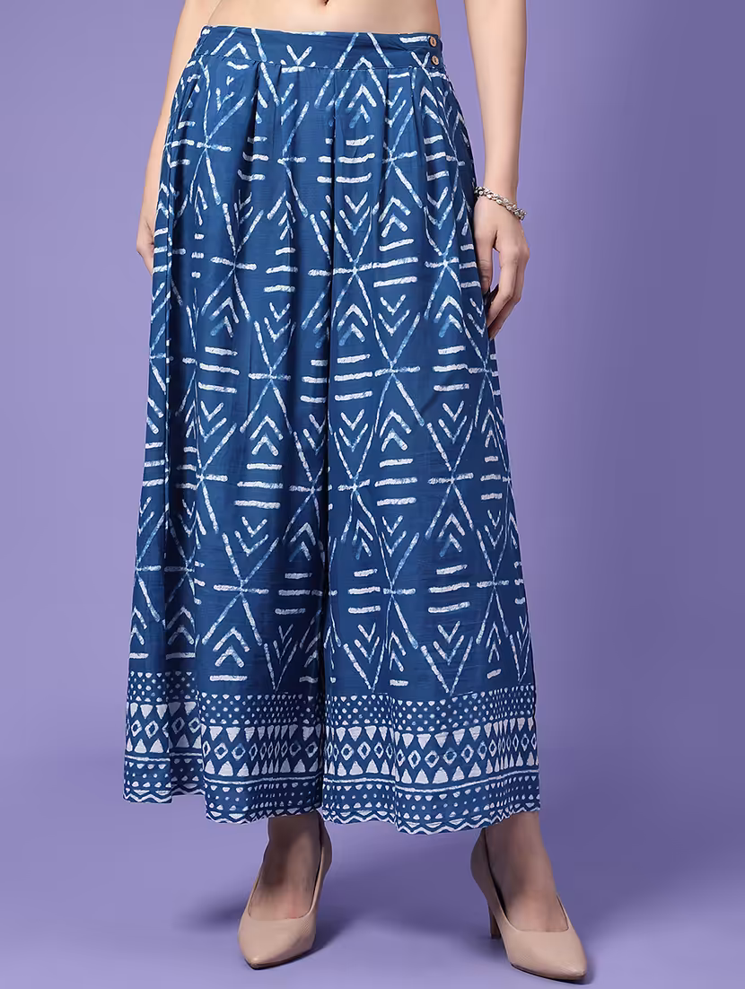 women printed mid rise flared maxi skirt - 22299612 -  Standard Image - 1