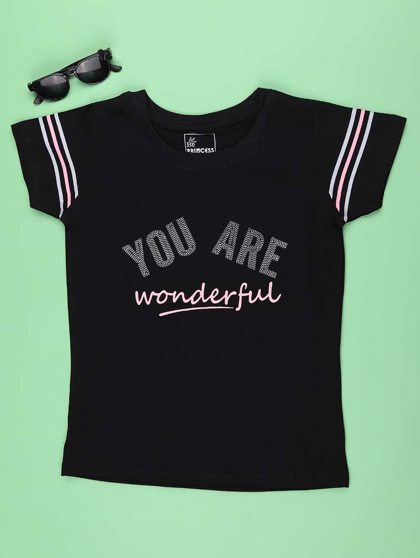 black cotton blend tshirt - 22299647 -  Standard Image - 1