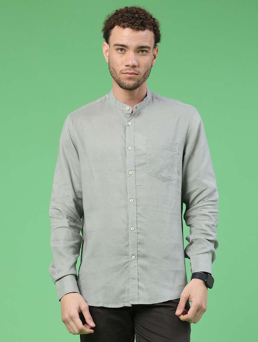 men solid long sleeve regular fit casual shirt - 22299714 -  Standard Image - 1