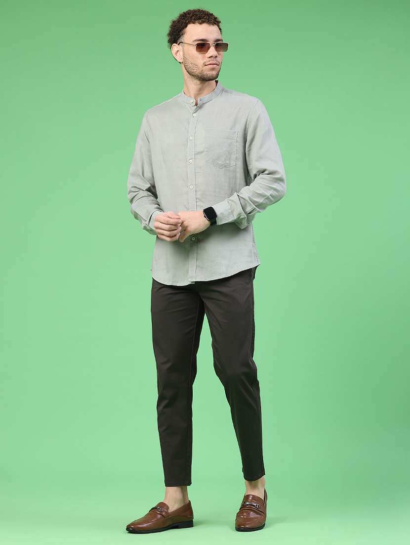 men solid long sleeve regular fit casual shirt - 22299714 -  Standard Image - 4