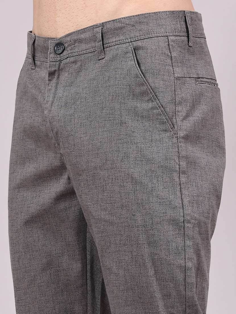 men solid mid rise chinos casual trouser - 22299718 -  Standard Image - 1