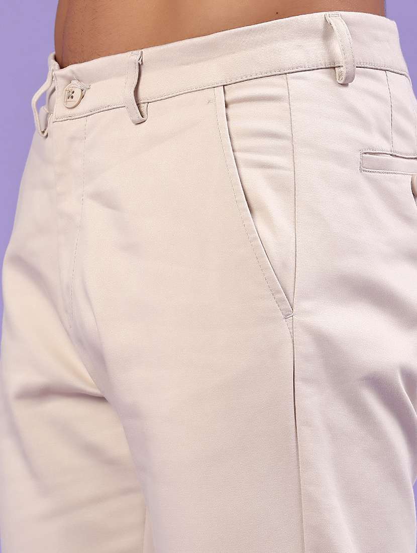 men solid mid rise chinos casual trouser - 22299728 -  Standard Image - 1