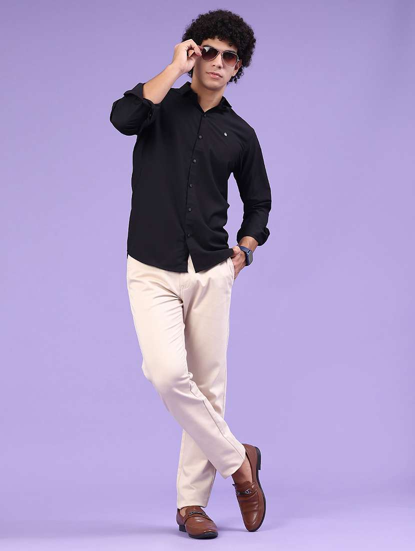 men solid mid rise chinos casual trouser - 22299728 -  Standard Image - 4