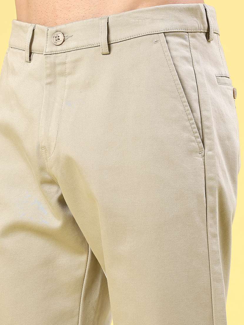 men solid mid rise chinos casual trouser - 22299730 -  Standard Image - 1