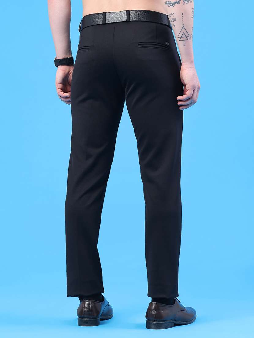 men solid mid rise flat front formal trouser - 22299808 -  Standard Image - 4