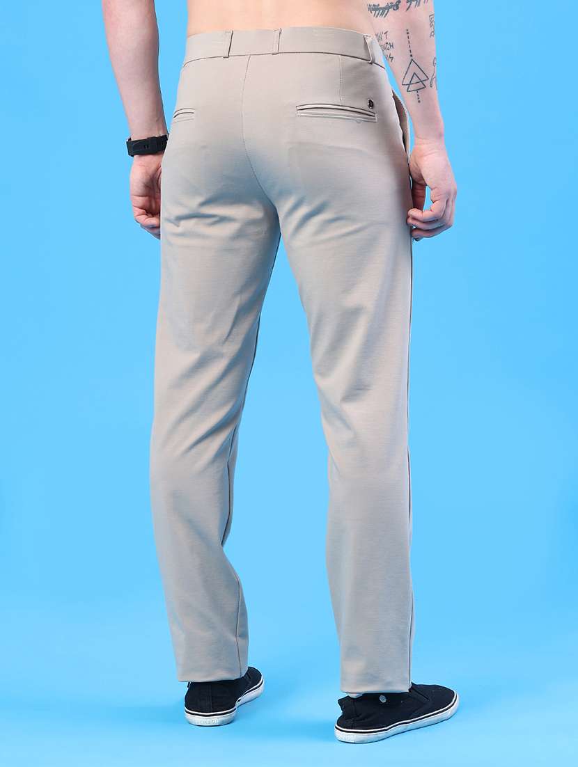 men solid mid rise flat front formal trouser - 22299814 -  Standard Image - 4