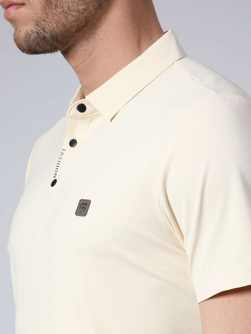 men's beige seamless polo-t-shirt with tonal stitching  slim fit breathable stretch - 22299819 -  Standard Image - 4